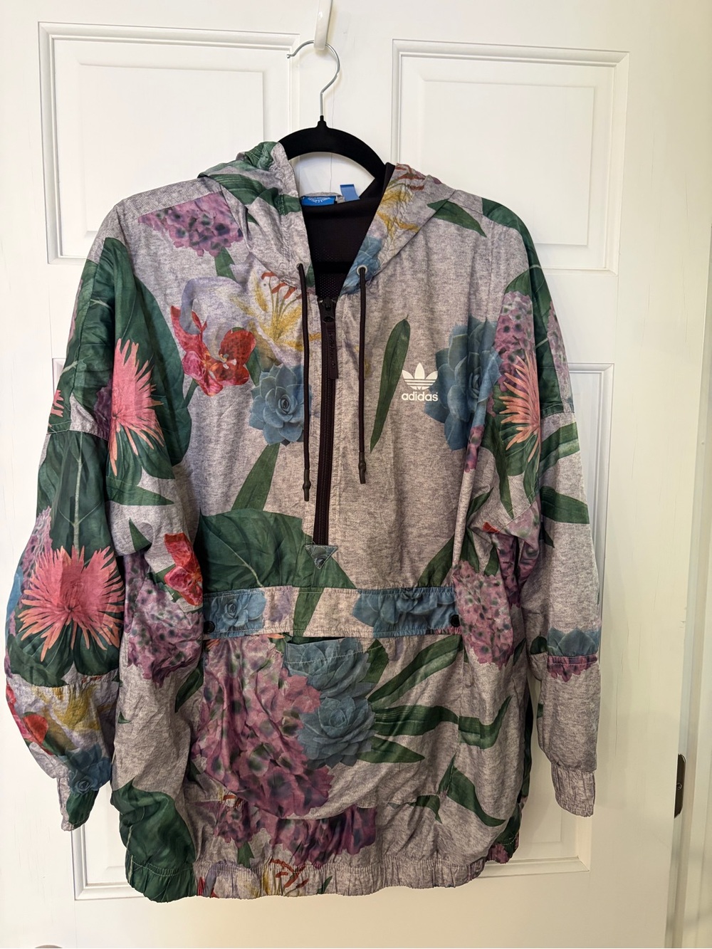 adidas floral windbreaker